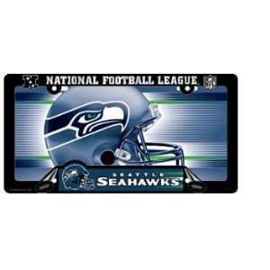   League License Frame and Team Logo License Plate   Seattle Seahawks