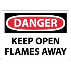   Keep Open Flames Away, 10X14, Rigid Plastic Industrial & Scientific