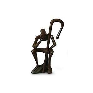  NOVICA Wood sculpture, Thinking of Youth