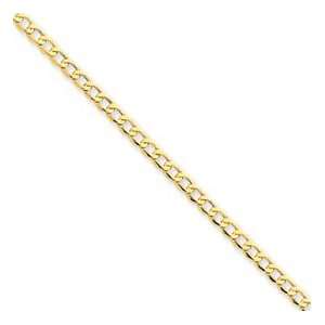  14k 3.35mm Semi Solid Curb Link Chain 24 Inches: Jewelry