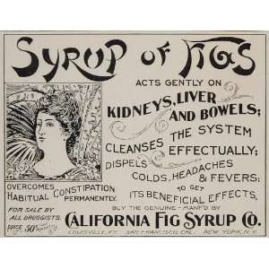   California Syrup of Figs Laxative   Original Print Ad