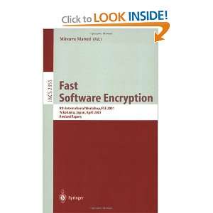  Fast Software Encryption: 8th International Workshop, FSE 