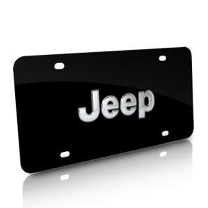  Jeep Chrome Name Badge On Black License Plate: Automotive