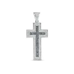   Zirconia Outline Cross Charm in Sterling Silver PRE OWNED Jewelry