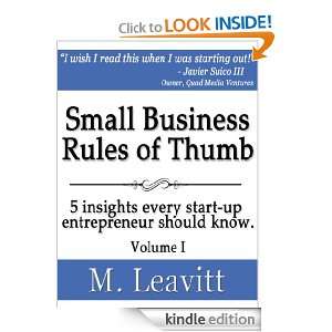Small Business Rules of Thumb   Practical Insights a Serious Start up 