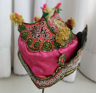 Chinese Minority Girl old hand Embroidery Hat  
