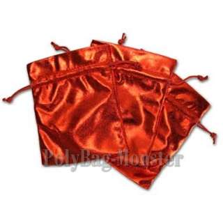 30 Red Shimmer Fabric Jewelry Pouches Gift Bags 7x9cm  