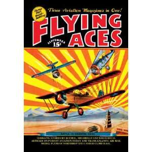  Flying Aces over the Rising Sun 12x18 Giclee on canvas 