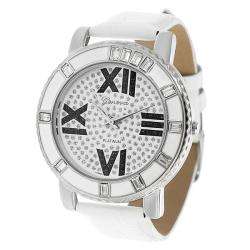 Geneva Platinum Womens Rhinestone accented Patent Leather Watch 