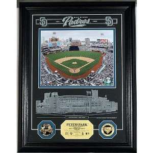  Petco Park Archival Etched Glass W/ Two Gold Coins 