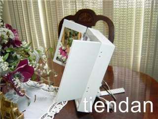 JERDON LIGHTED MAKE UP MIRROR WITH FRONT OUTLET AND 2 SIDE MIRRORS 
