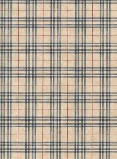 WALLPAPER SAMPLE Navy Blue and Tan Country Plaid  