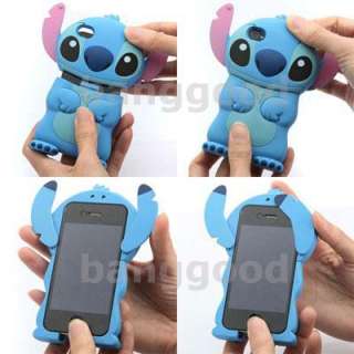 3D Stitch Movable Ear Flip Hard Back Case Cover Skin for Apple iPhone 