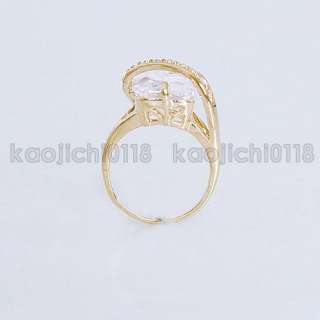 Free Shipping 18K Gold Plated Big Clear CZ Ring ML0175  