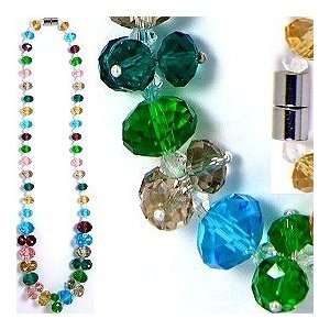  Mardi Gras Graduated Faceted Crystal Necklace: Jewelry