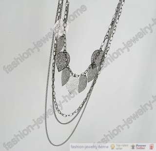 Fashion Bohemia style leaves multilayer Necklace  