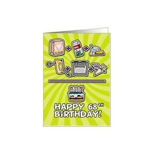  Happy Birthday   cake   68 years old Card: Toys & Games