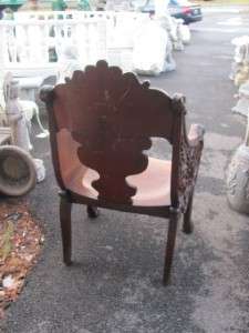 BEAUTIFUL CARVED AMERICAN HORNER GRIFFIN OAK ANTIQUE CHAIR  