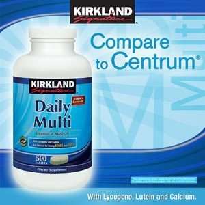 Kirkland Signature Daily Multi Vitamins 500 Tablets 096619416073 