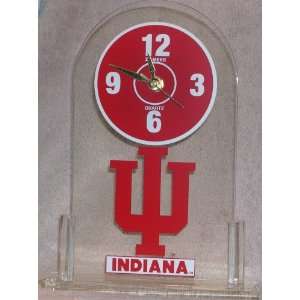 Indiana University Hoosiers NCAA Desk Top/Table Top Acrylic Clock