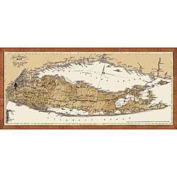 Map of Long Island & Connecticut Framed Print  Overstock