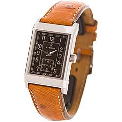 Eterna Mens Black Dial Ostrich Leather Watch Model # 8190 41 40 1008 