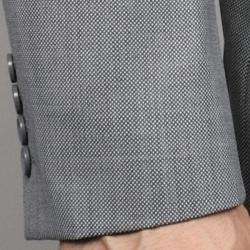 Mantoni Mens Grey birdseye 3 button Wool Suit  