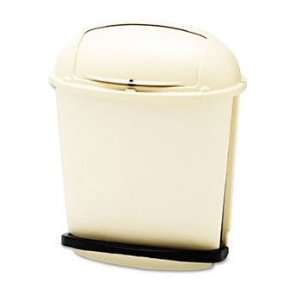 RUBBERMAID Fire Safe Pedal Rolltop Receptacle, Oval, Plastic, 14.5gal 