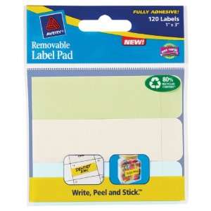  Avery 22012   Removable Label Pads, 1 x 3, Assorted, 120 