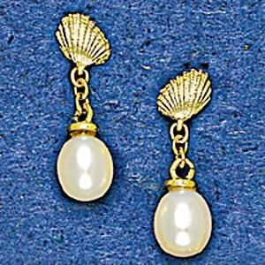    Mark Edwards 14K Gold Small Cockle Shell Earring
