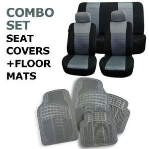 FH FB060112 + R11305 Combo Set: Gray Airbag Compatible Seat Covers and 