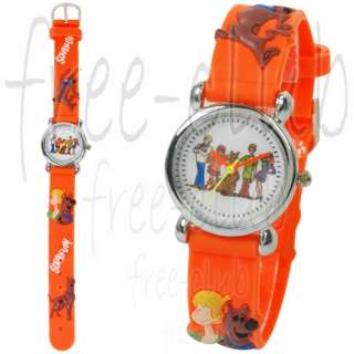 Scooby Doo Cute Elma Daphne 3D Orange Belt Wrist Watch  