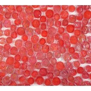   Red Circles Glossy & Iridescent Glass Tile   14262