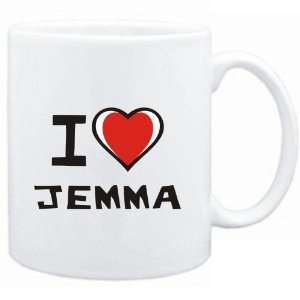  Mug White I love Jemma  Female Names