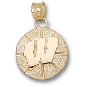 University of Wisconsin W Basketball 1/2 Pendant (Gold 
