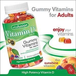 vitafusion Vitamin D Adult Gummy Vitamin Peach Blackberry & Strawberry 
