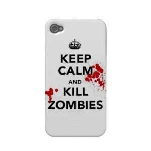  keep calm and kill zombies Iphone 4 Case Cell Phones 