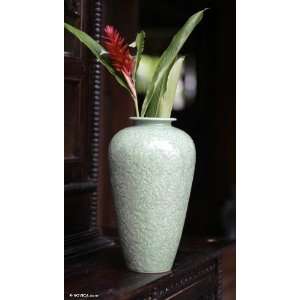  Celadon ceramic vase, Potters Boundary Home & Kitchen