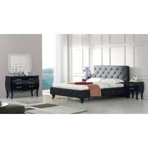   Carlo Black Leatherette Modern Bedroom Furniture Set