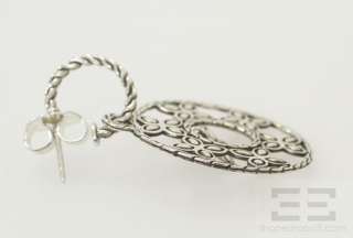 John Hardy Sterling Silver Round Floral Dangle Earrings  