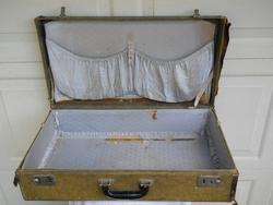 Vintage Brown/Caramel Tweed Luggage Suitcase 24x13x7  