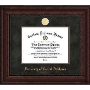 University of Central Oklahoma Bronchos   Gold Medallion   Suede Mat 