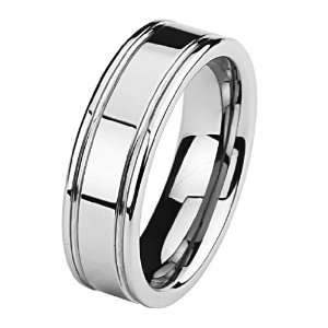 7mm Flat Grooved Cobalt Free Tungsten Carbide Comfort fit Wedding Band 