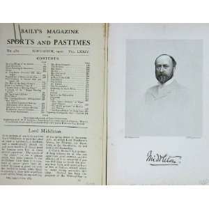   1900 Antique Portrait Lord Middleton Sportsman BailyS: Home & Kitchen