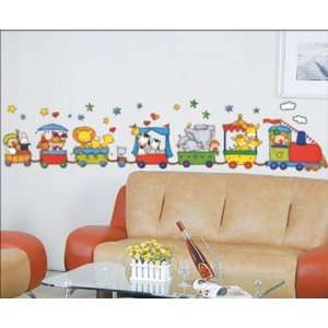   Train Cut Animals Wall Sticker Decal for Baby Nursery Kids Room: Baby