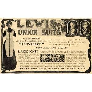  Ad Lewis Union Suit Knit Underwear 220 Main St Janesville WI Madam 