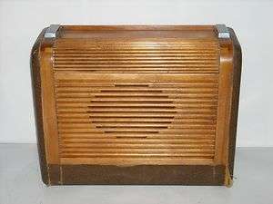 Vintage Philco Wood Roll Top Tube Radio Art Deco Model 46 350 Code 125 