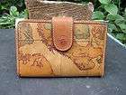 ALVIERO MARTINI COATED CANVAS LEATHER MAP WALLET & CHANGE PURSE