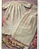 Sirdar Knitting Pattern Christening Gown Cape Shawl  