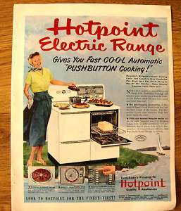 1950 Hotpoint Electric Range Ad  